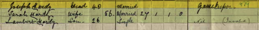 Sibbersfield household from the 1911 census